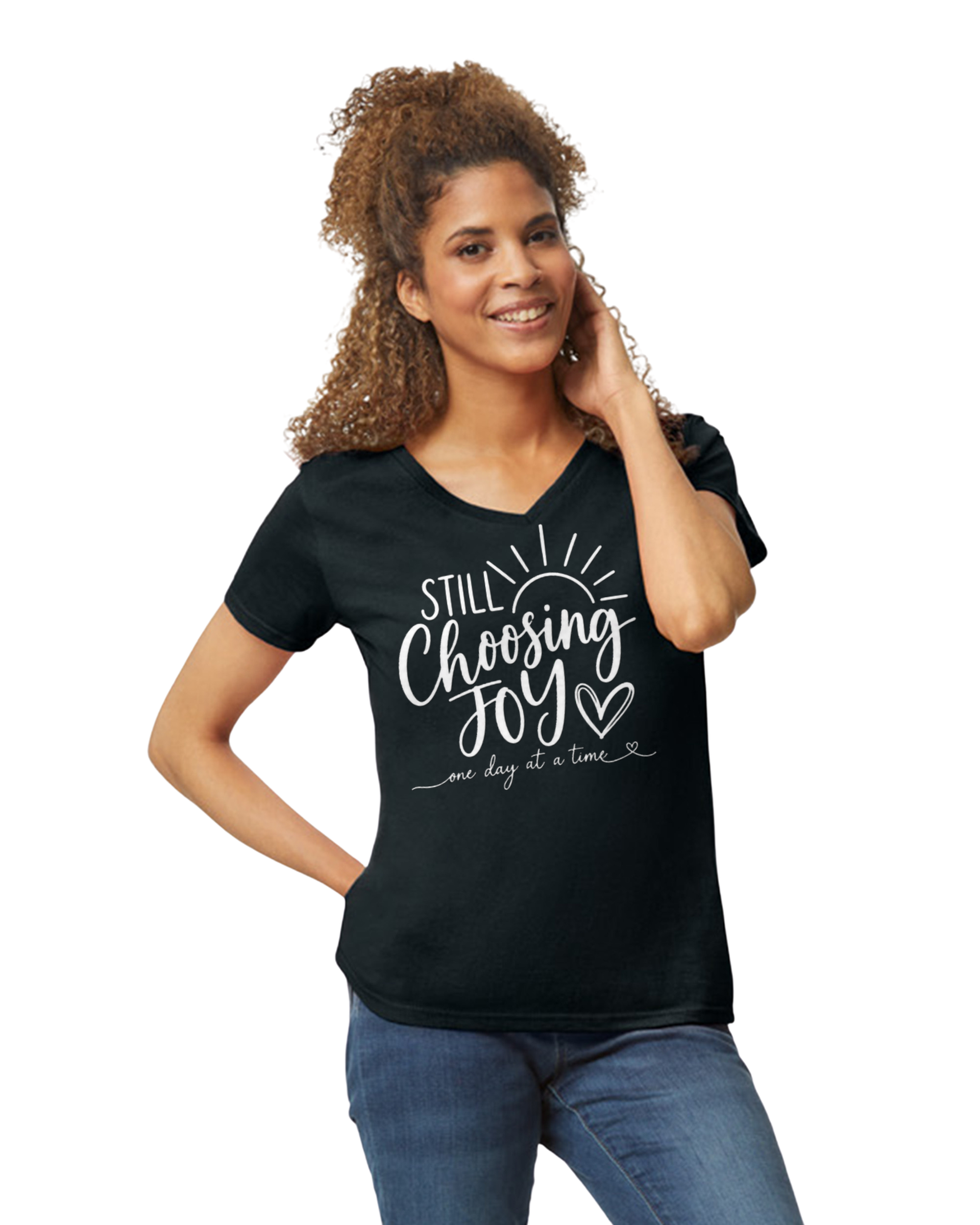 Womens Still Choosing Joy Vneck T-shirt