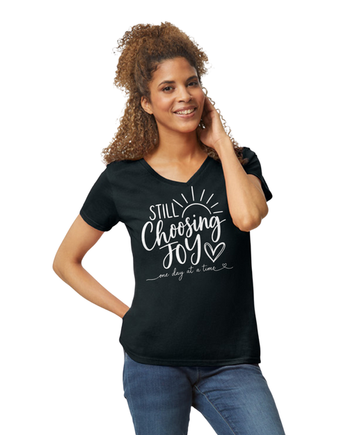 Womens Still Choosing Joy Vneck T-shirt
